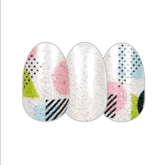 Color Street, No Duh, glittery set of stripes, dots and 90’s design, nail strips - Picture 8 of 8